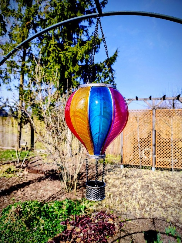 Ozdoba Ogrodowa - Tęczowy Balon Solarny XL